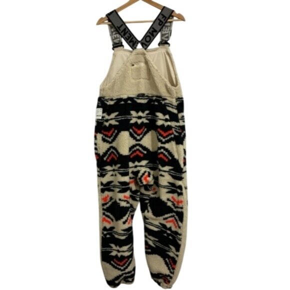 Free People Movement Hit The Slopes Salopette Fleece Overalls Fairisle Small New - Picture 6 of 8